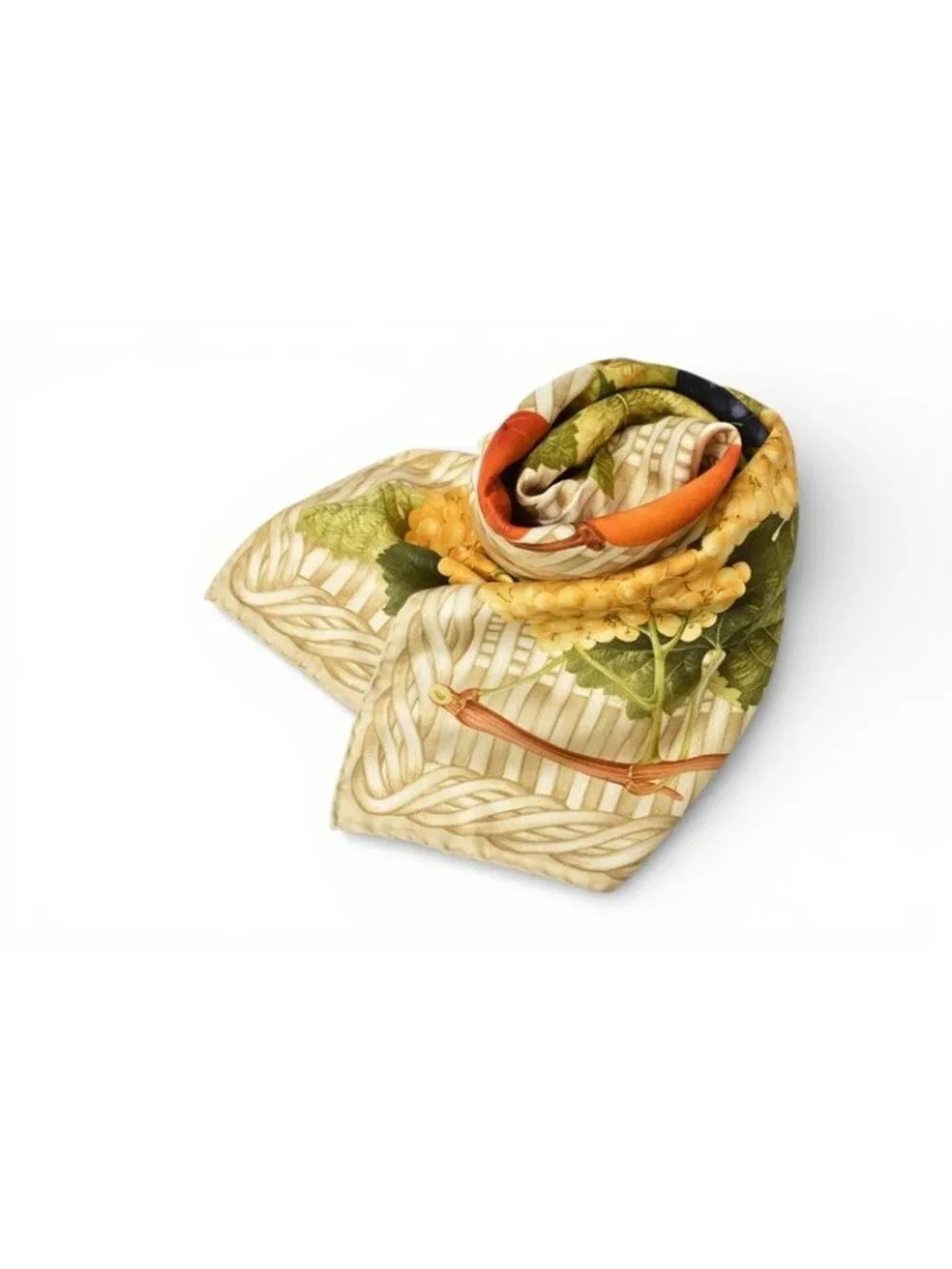 Gucci Scarf Vintage Large Fruit Pattern Beige Multi